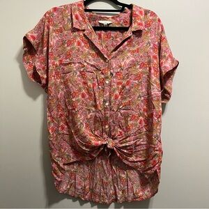 Lucky Brand Pink Floral Button-Down Shirt